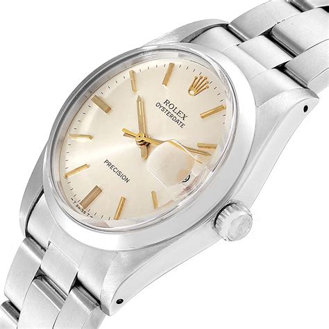 rolex oysterdate precision silver dial steel vintage mens watch 6694|rolex oysterdate price.